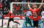 Martin Terrier auteur d'un doublé dans le large succès de Rennes face au FC Metz au Roazhon Park, le 20 mars 2022