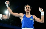 La boxeuse algérienne Imane Khelif après son combat victorieux contre la Thaïlandaise Janjaem Suwannapheng en demi-finale des -66 kg aux JO de Paris, le 6 août 2024