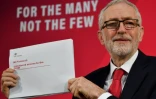 Le leader du parti travailliste britannique Jeremy Corbyn lors d'une conférence de presse à Londres le 6 décembre 2019