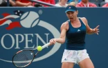 La Roumaine Simona Halep face Ă l'Espagnole Carla Suarez en 8e de finale de l'US Open, le 5 septembre 2016 Ă New YorK