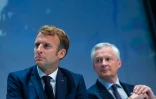 Emmanuel Macron et Bruno Le Maire aux Rencontres de l'U2P, qui représente les travailleurs indépendants. le 16 septembre 2021 à Paris