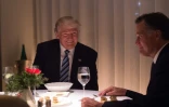 Donald Trump lors d'un dîner avec Mitt Romney dans la Trump Tower, le  29 novembre 2016 à New York