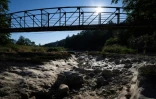 La rivière Doubs asséchée à Maisons-du-Bois-Lièvremont, le 9 juillet 2026 dans le Doubs