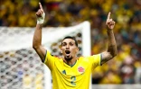 Daniel Munoz après avoir marqué un but pour la Colombie contre la RD Congo en phase de groupes du Mondial, le 23 juin 2026 à Guadalajara (Mexique)
