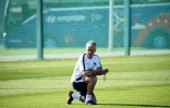 Le sélectionneur de l'équipe de France Didier Deschamps à l'entraînement le 27 juin 2018 à Istra, près de Moscou