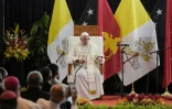 Le pape François s'exprime devant les autorités à Port Moresby, en Papouasie-Nouvelle-Guinée, le 7 septembre 2024