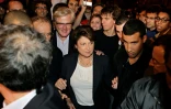 Alexandre Benalla était affecté à la sécurité de Martine Aubry durant les primaires du PS en 2011, ici avec la candidate le 09 octobre 2011 à Paris