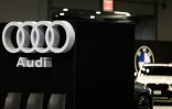 Les logo des marques allemandes Audi et BMW à New York le 1er avril 2026