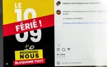 Une publication sur un réseau social, le 22 août 2025, appelant à une grève générale le 10 septembre 2025, après à un appel initialement lancé par le mouvement "Bloquons tout" contre les coupes budgétaires voulues par le Premier ministre François Bayrou