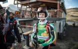 Le skieur sud-africain Conner Wilson, qui a participé aux Jeux olympiques de PyeongChang en février, après un entraînement sur les pistes d'Afriski, le 10 juillet 2018 dans les montages de Maluti, au Lesotho