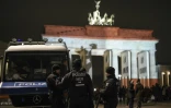 Policiers déployés porte Brandebourg le 20 décembre 2016 à Berlin