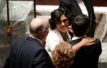 La ministre du Travail Myriam el-Khomri et le Premier ministre Manuel Valls lors de l'adoption de la loi Travailà l'Assemblée nationale le 20 juillet 2016 à Paris
