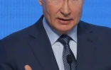 le président russe Vladimir Poutine au forum international de l'energie à Moscou le 13 octobre 2021 