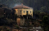Une maison détruite par un incendie, le 18 mai 2017 près d'Alvares au Portugal