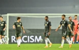 La déception des joueurs de Manchester United, éliminés par le Séville FC en demi-finale de la Ligue Europa, le 16 août 2020 à Cologne