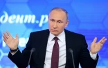 Vladimir Poutine lors d'une conférence de presse le 23 décembre 2016 à Moscou