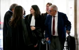 L'ancien garde des Sceaux Michel Mercier (d) arrive au palais de justice de Paris pour le procès en appel du MoDem sur le détournement de fonds du Parlement européen, le 9 septembre 2026