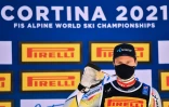Le Norvégien Sebastian Foss-Solevaag sacré champion du monde de slalom, le 21 février 2021 à Cortina d'Ampezzo
