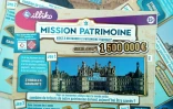 Jeu à gratter de la Francaise des Jeux  au bénéfice du Loto du patrimoine