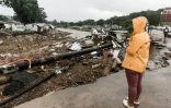 Les dégâts provoqués par les inondations à Durban, le 18 avril 2022 en Afrique du Sud