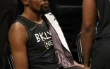 Kevin Durant, joueur star des Brooklyn Nets, pendant le match de NBA contre les Toronto Raptors le 5 février 2021 au Barclays Center à New York