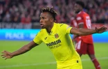 la joie de Sam Chukwueze buteur pour Villarreal sur le terrain du Bayern Munich, le 12 avril 2022