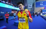 Le Chinois Sun Yang après son titre sur 200 m aux Mondiaux de natation de Gwangju, le 24 juillet 2019