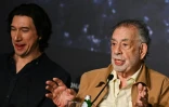 Le réalisateur américain Francis Ford Coppola (d) et l'acteur américain Adam Driver lors d'une conférence de presse pour le film "Megalopolis", le 17 mai 2024 au 77e Festival de Cannes