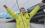 La joie de Thomas Ruyant après avoir fini le Vendée Globe, le 25 janvier 2025 aux Sables-d'Olonne