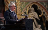 Le Premier ministre britannique Boris Johnson lors d'une cérémonie pour l'anniversaire de l'Armistice le 11 novembre 220 à Londres