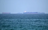 Des navires au large des Emirats arabes unis, dans le Golfe d'Oman, le 28 juin 2026