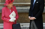 (ARCHIVES) La reine Elizabeth II et le prince Harry au château de Windsor à l'issue du mariage de Lady Gabriella Windsor et Thomas Kingston le 18 mai 2019