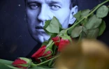 Un mémorial improvisé en l'honneur de l'opposant russe Alexeï Navalny à Francfort, en Allemagne, le 29 février 2024