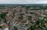 Vue aérienne de Fleurance dans le Gers le 4 juin 2026