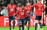 Le milieu britannique du Losc Angel Gomes (c) vient d'égaliser contre Monaco, le 6 mai 2022 à Villeneuve-d'Ascq
