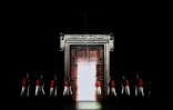 Répétition du spectacle le "Jugement dernier - Michel-Ange et les secrets de la chapelle Sixtine", le 13 mars 2018 à l'auditorium près du Vatican
