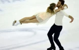 Gabriella Papadakis et and Guillaume Cizeron, lors de leur programme de danse sur glace aux Mondiaux de Shanghaï, le 27 mars 2015