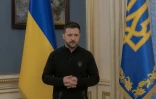 Le président ukrainien Volodymyr Zelensky lors d'une conférence de presse à Kiev, le 4 avril 2025