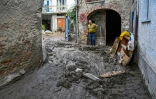 Dégâts à Garessio, en Italie, après les crues des vallées alpines,le 4 octobre 2020