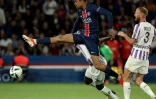 L'attaquant du Paris Saint-Germain Bradley Barcola lors du match contre Toulouse le 12 mai 2024 au Parc des Princes Ă Paris