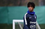 Le milieu Eduardo Camavinga à l'entraînement avec l'équipe de France espoirs, le 12 novembre 2019 à Clairefontaine