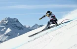 La skieuse américaine Lindsey Vonn lors de la descente de Saint-Moritz (Suisse), le vendredi 12 décembre 2025