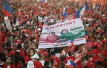 Des soutiens de Ferdinand Marcos Junior, fils et homonyme de l'ex-dictateur philippin Ferdinand Marcos, rassemblés lors d'un meeting à Paranaque, dans la banlieue de Manille, le 7 mai 2022
