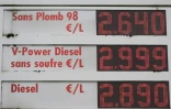 Les prix des carburants dans une station-service Ă Sausheim, dans le Haut-Rhin, le 16 septembre 2026