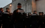 Des gendarmes devant la prison de Nancy-Maxéville, où des surveillants se sont rassemblés le 25 janvier 2018