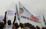 Des partisans de l'opposant congolais en exil Moise Katumbi manifestent à Kinshasa, le 27 juin 2018 en RDC
