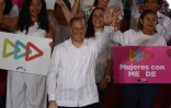 Jose Antonio Meade, candidat à la présidence du Mexique pour le Parti révolutionnaire institutionnel (PRI, au pouvoir), en campagne électorale à Merida, le 1er avril 2018