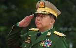 Le chef de l'armée birmane, le général Min Aung Hlaing, à Rangoun le 19 juillet 2018