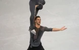 Le couple français Vanessa James et Morgan Ciprès lors du programme libre aux Mondiaux de patinage artistique, le 21 mars 2019 à Saitama