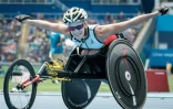 Marieke Vervoort célèbre sa deuxième place sur 400 m (T52) à Rio